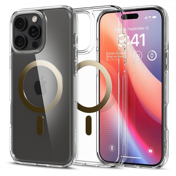 Spigen iPhone 16 Pro Deksel Ultra Hybrid MagFit Gull