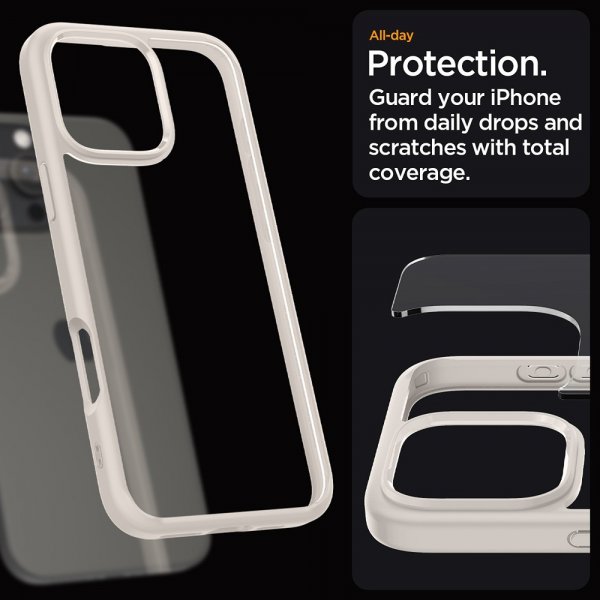 Spigen iPhone 16 Pro Deksel Ultra Hybrid Natural Titanium