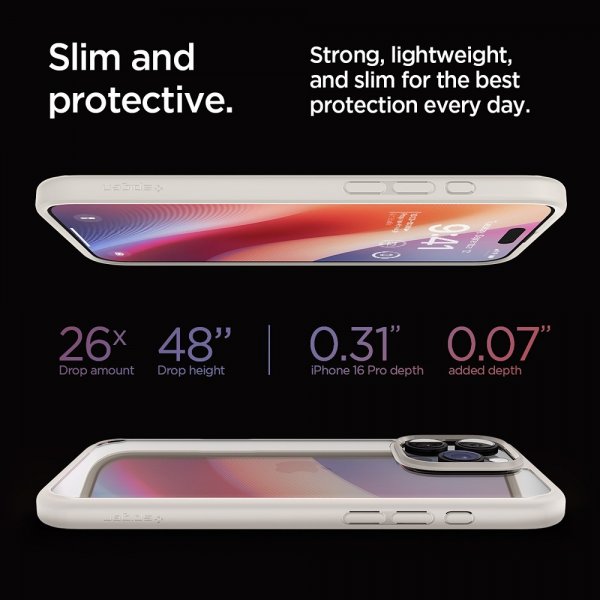 Spigen iPhone 16 Pro Deksel Ultra Hybrid Natural Titanium