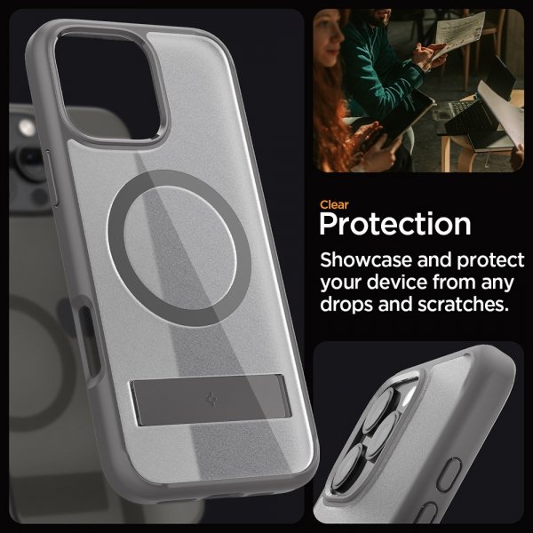 Spigen iPhone 16 Pro Deksel Ultra Hybrid S MagFit Frost Gray