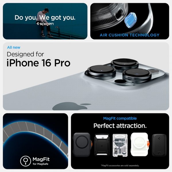 Spigen iPhone 16 Pro Deksel Ultra Hybrid T MagFit Clear White