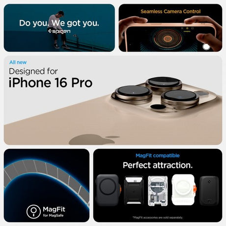 Spigen iPhone 16 Pro Deksel Ultra Hybrid T MagFit Frost Rose Titanium