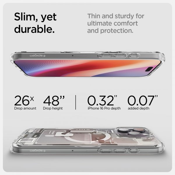 Spigen iPhone 16 Pro Deksel Ultra Hybrid Zero One MagFit Natural Titanium