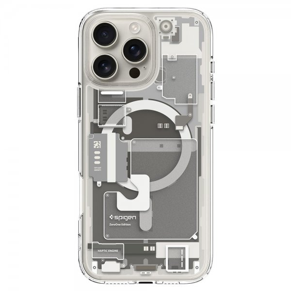 Spigen iPhone 16 Pro Deksel Ultra Hybrid Zero One MagFit Natural Titanium