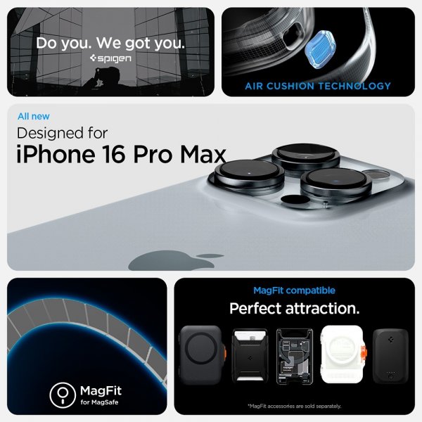 Spigen iPhone 16 Pro Deksel Ultra Hybrid Zero One MagFit Svart