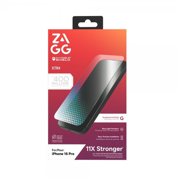 Zagg InvisibleShield iPhone 16 Pro Skjermbeskytter Glass XTR4
