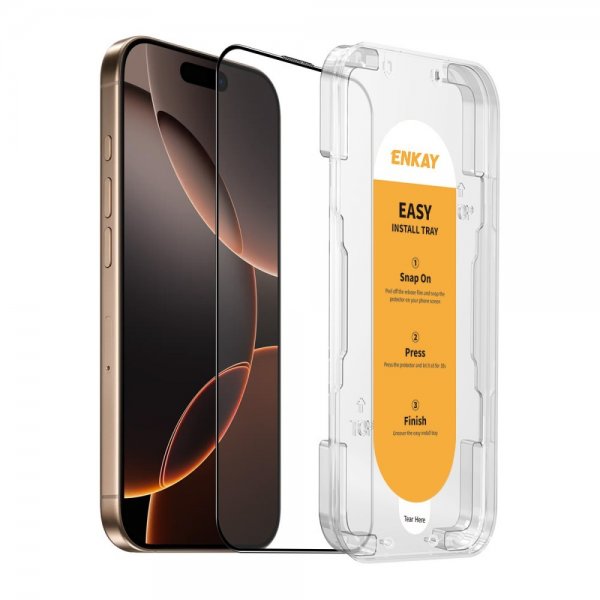 ENKAY iPhone 16 Pro Skjermbeskytter Monteringsramme Easy Install