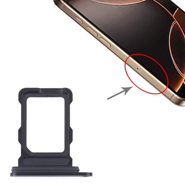 iPhone 16 Pro/16 Pro Max SIM-kortholder - svart