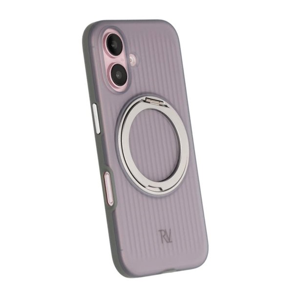 Rvelon iPhone 16 Deksel Roterbart Stativ Grå