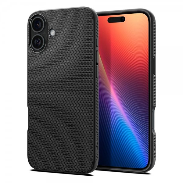 Spigen iPhone 16 Deksel Liquid Air Matte Black
