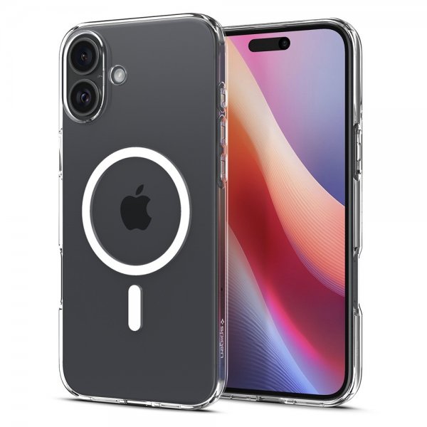 Spigen iPhone 16 Deksel Liquid Crystal MagFit Crystal Clear