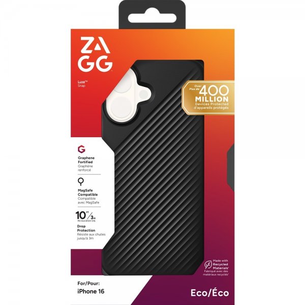 Zagg iPhone 16 Deksel Luxe Snap Svart