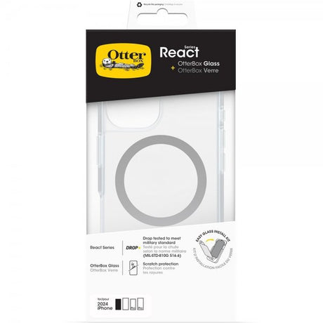 Otterbox iPhone 16 Deksel Skjermbeskytter React MagSafe + Glass