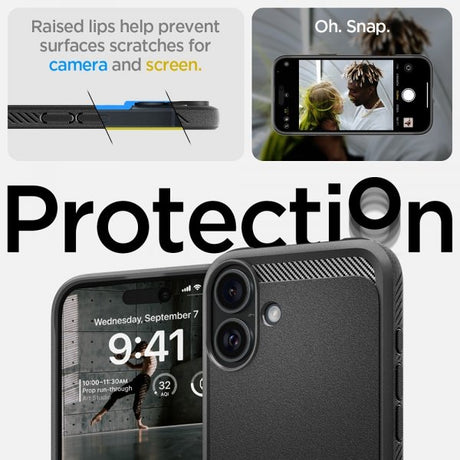 Spigen iPhone 16 Deksel Rugged Armor MagFit Matte Black