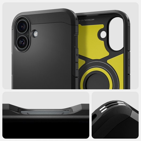 Spigen iPhone 16 Deksel Tough Armor MagFit Svart