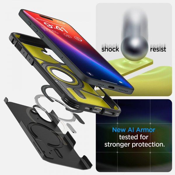 Spigen iPhone 16 Deksel Tough Armor MagFit Svart