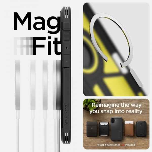 Spigen iPhone 16 Deksel Tough Armor MagFit Svart