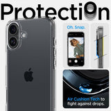 Spigen iPhone 16 Deksel Ultra Hybrid Crystal Clear