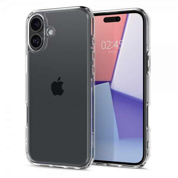 Spigen iPhone 16 Deksel Ultra Hybrid Crystal Clear