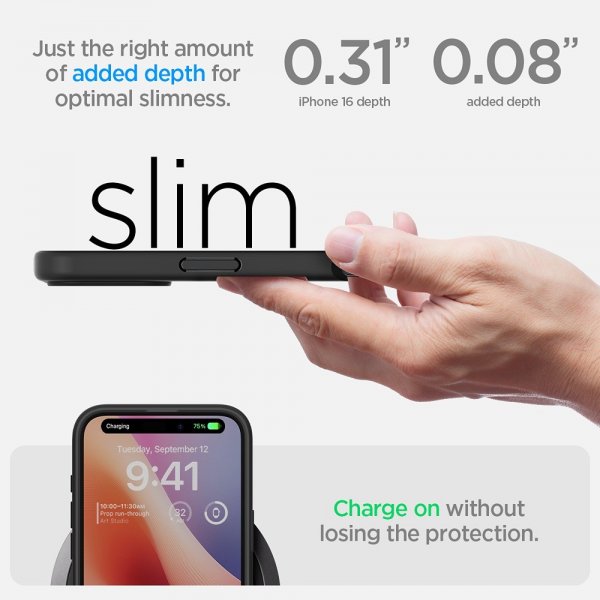 Spigen iPhone 16 Deksel Ultra Hybrid Frost Black