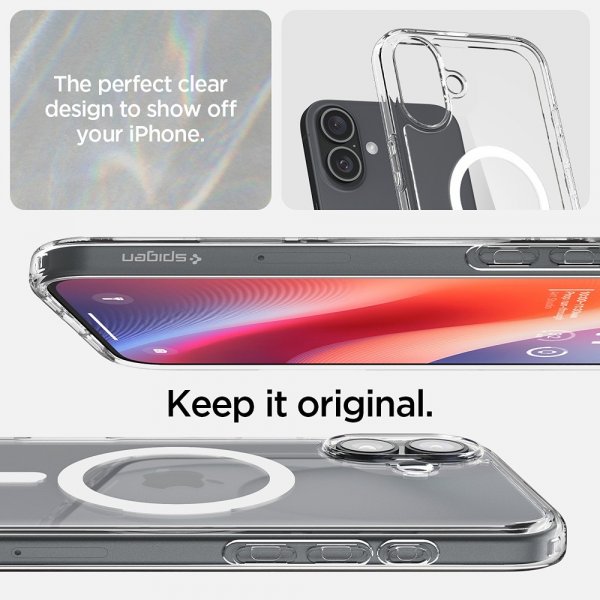 Spigen iPhone 16 Deksel Ultra Hybrid MagFit Hvit
