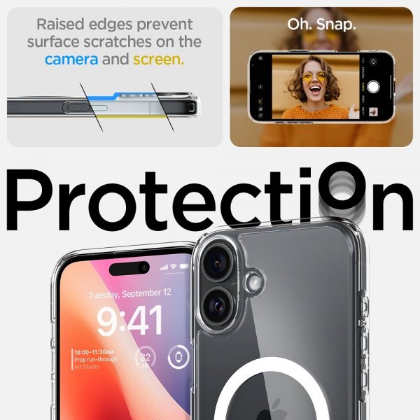 Spigen iPhone 16 Deksel Ultra Hybrid MagFit Hvit