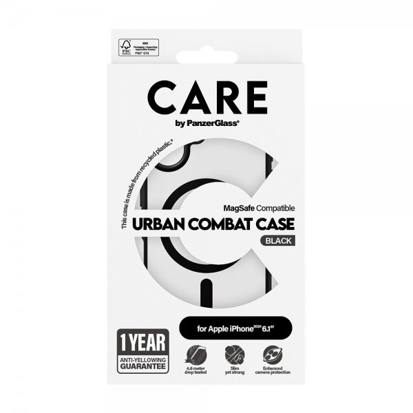 CARE by PanzerGlass iPhone 16 Deksel Urban Combat MagSafe Svart