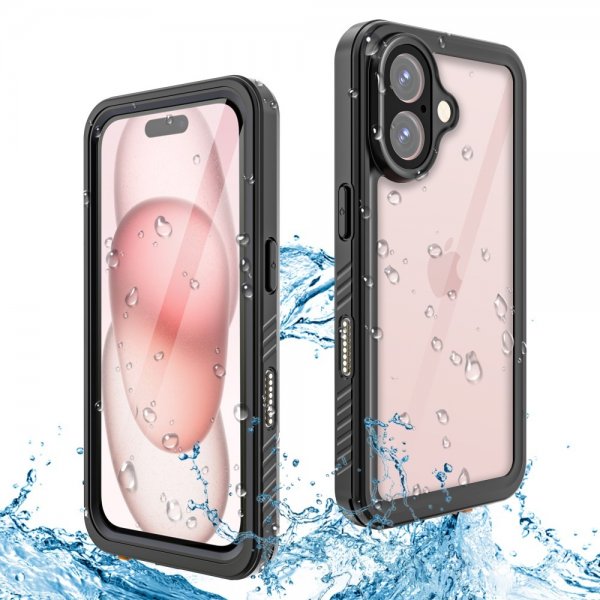 Redpepper iPhone 16 Deksel Vanntett IP68 Svart