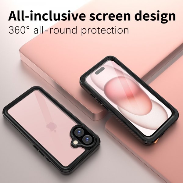 Redpepper iPhone 16 Deksel Vanntett IP68 Svart