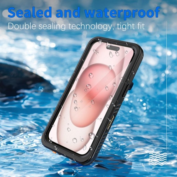 Redpepper iPhone 16 Deksel Vanntett IP68 Svart