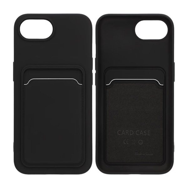 iPhone 16e/17e Deksel Kortholder Svart