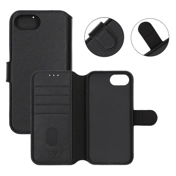 Rvelon iPhone 16e/17e Etui Ekte Skinn Svart