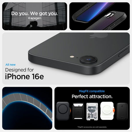 Spigen iPhone 16e/17e Deksel Liquid Air MagFit Matte Black