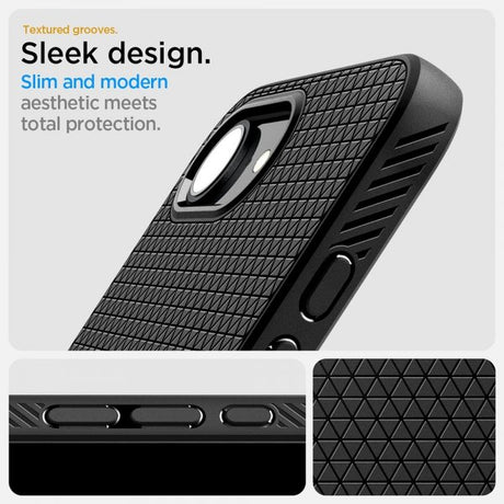 Spigen iPhone 16e/17e Deksel Liquid Air MagFit Matte Black