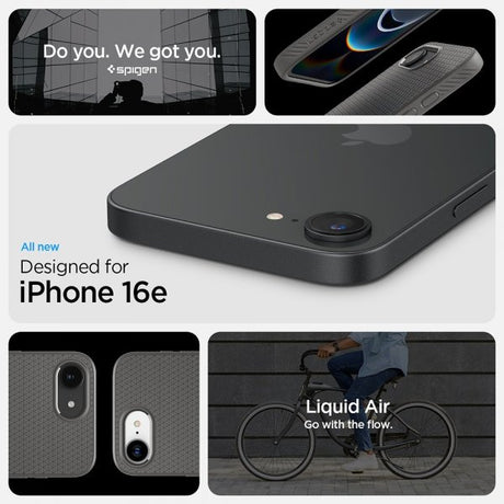 Spigen iPhone 16e/17e Deksel Liquid Air Marble Gray