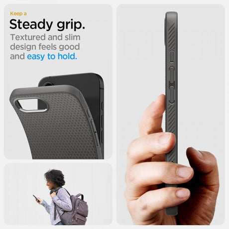 Spigen iPhone 16e/17e Deksel Liquid Air Marble Gray