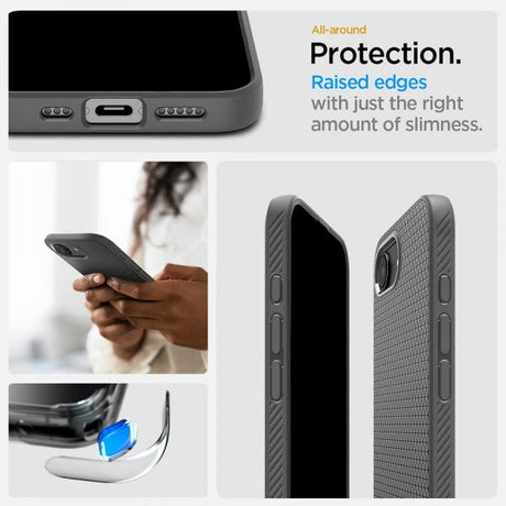 Spigen iPhone 16e/17e Deksel Liquid Air Marble Gray