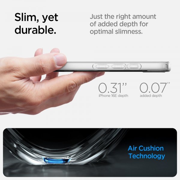 Spigen iPhone 16e/17e Deksel Liquid Crystal MagFit Clear White