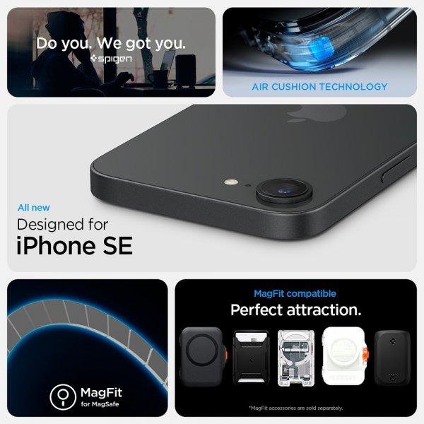 Spigen iPhone 16e/17e Deksel Ultra Hybrid S MagFit Frost Black