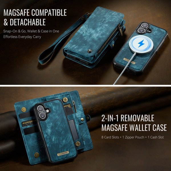 CaseMe iPhone 17 Etui 008 Series Avtakbart Deksel Blå