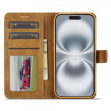 Lc.Imeeke iPhone 17 Etui med Kortlomme stativfunksjon Lysebrun