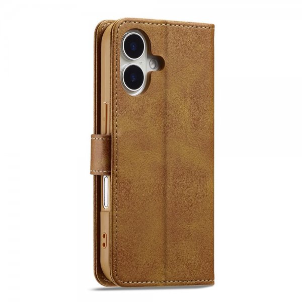 Lc.Imeeke iPhone 17 Etui med Kortlomme stativfunksjon Lysebrun