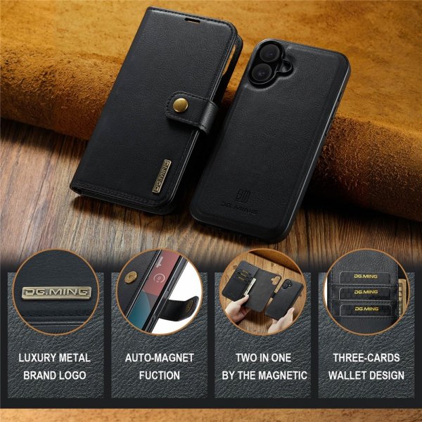 Dg.Ming iPhone 17 Etui Avtagbart Deksel Svart