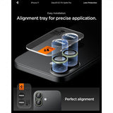 Spigen iPhone 17 Kamerabeskytter GLAS.tR EZ Fit Optik Pro 2-pakning Grønn