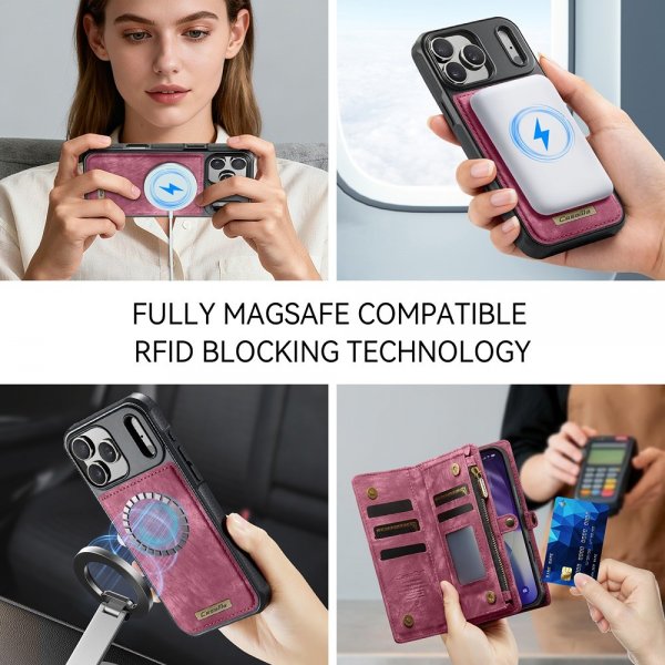 CaseMe iPhone 17 Pro Etui 008 Series Avtakbart Deksel Rød