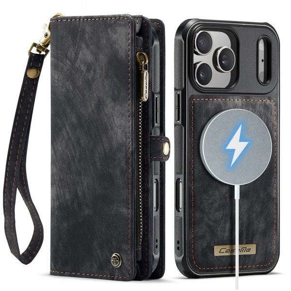 CaseMe iPhone 17 Pro Etui 008 Series Avtakbart Deksel Svart