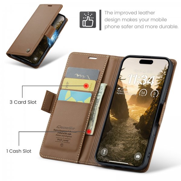 CaseMe iPhone 17 Pro Etui 023 Series Brun