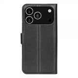 iPhone 17 Pro Etui Litchi Svart