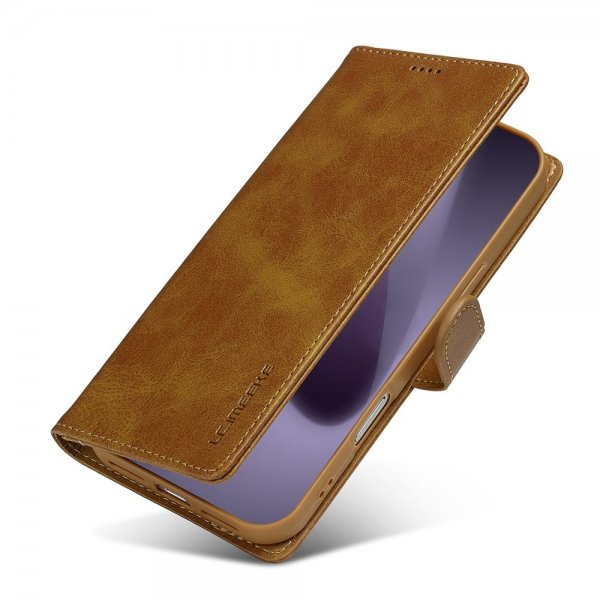 Lc.Imeeke iPhone 17 Pro Etui med Kortlomme stativfunksjon Lysebrun