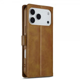 Lc.Imeeke iPhone 17 Pro Etui med Kortlomme stativfunksjon Lysebrun